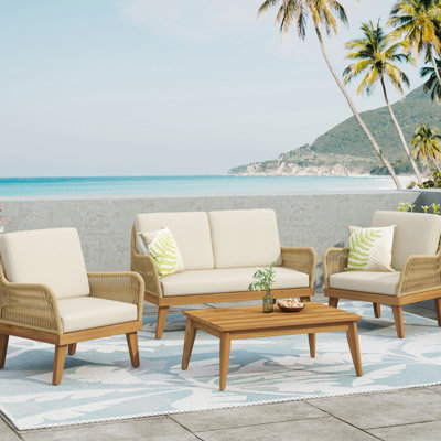 Table basse et 2 chaises luxueuses en bois