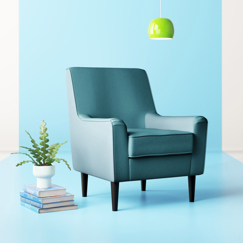 Feurstein Upholstered Armchair, Klein Peacock Basketweave