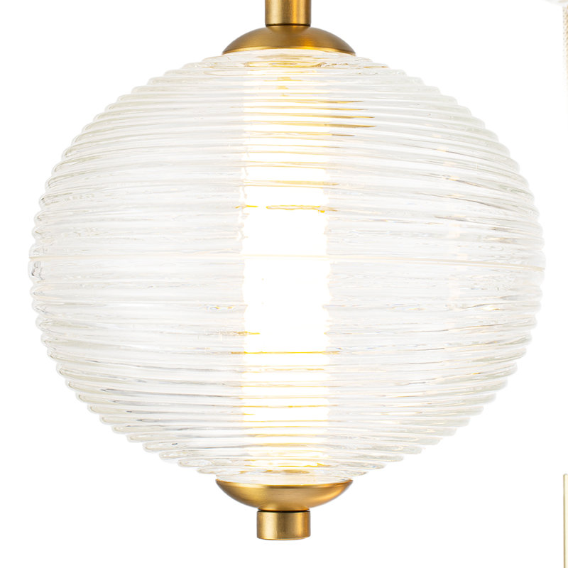 Luminaire suspendu avec abat-jour en verre 5 lumières