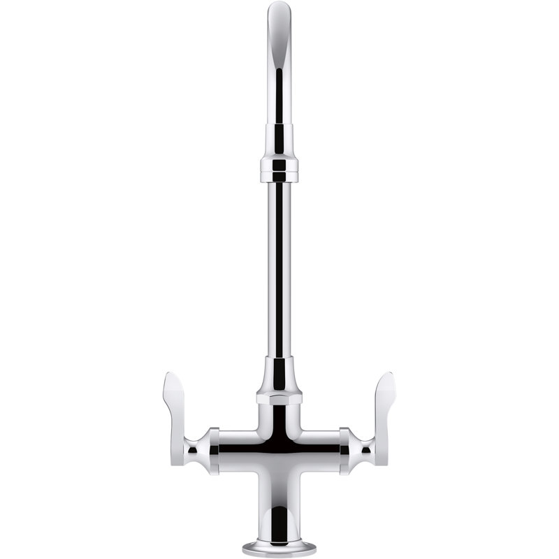 Triton Bowe Monoblock Gooseneck Bathroom Sink Faucet with Laminar Flow and Wristblade Handles, Drain Not Included, 1.0 GPM