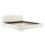 Lit tapissier en tissu de style crème, lit double simple pour chambre moderne