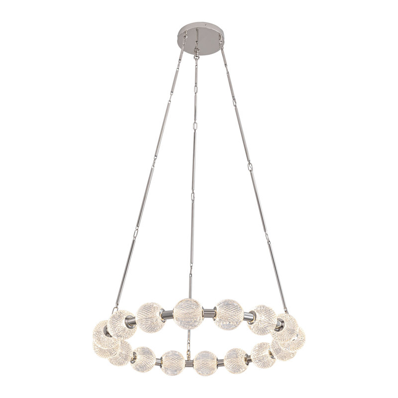 Marni Aluminum/Steel LED Chandelier, Polished Nickel, 16