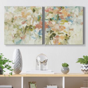 Red Barrel Studio® Floral Blush III Framed On Canvas 2 Pieces Print ...