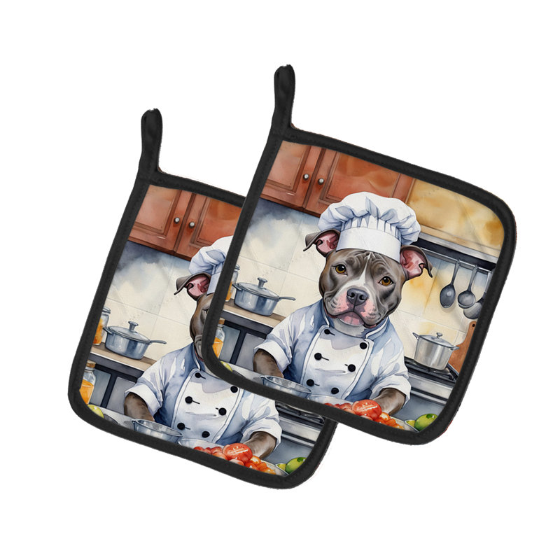 Ensemble de poignées en polyester Caroline's Treasures The Dog Chef
