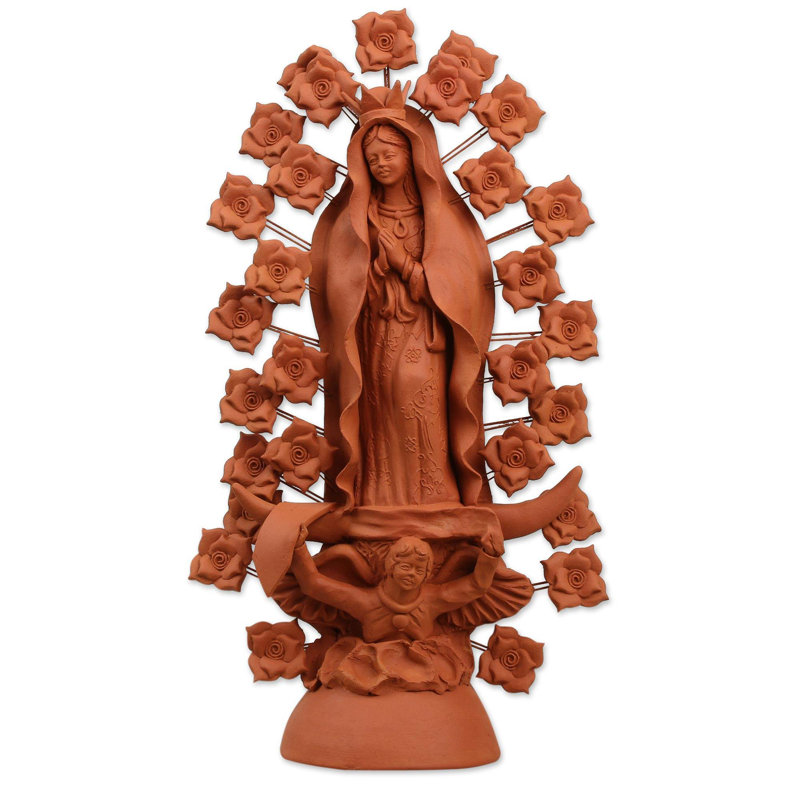 Novica Virgin Of Guadalupe Ceramic Sculpture