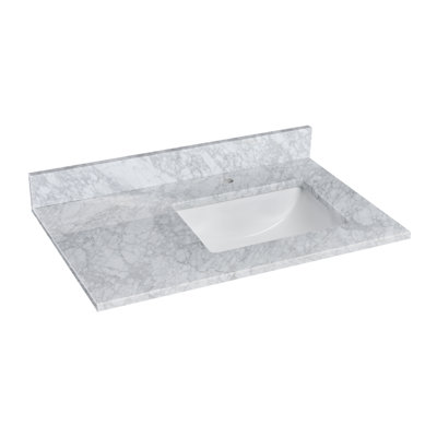 Comptoir de meuble-lavabo simple en marbre 36 po avec lavabo et 1 trou de robinet
