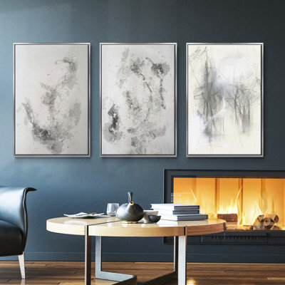 Frozen Vapor I, ensemble de 3 toiles encadrées sur toile