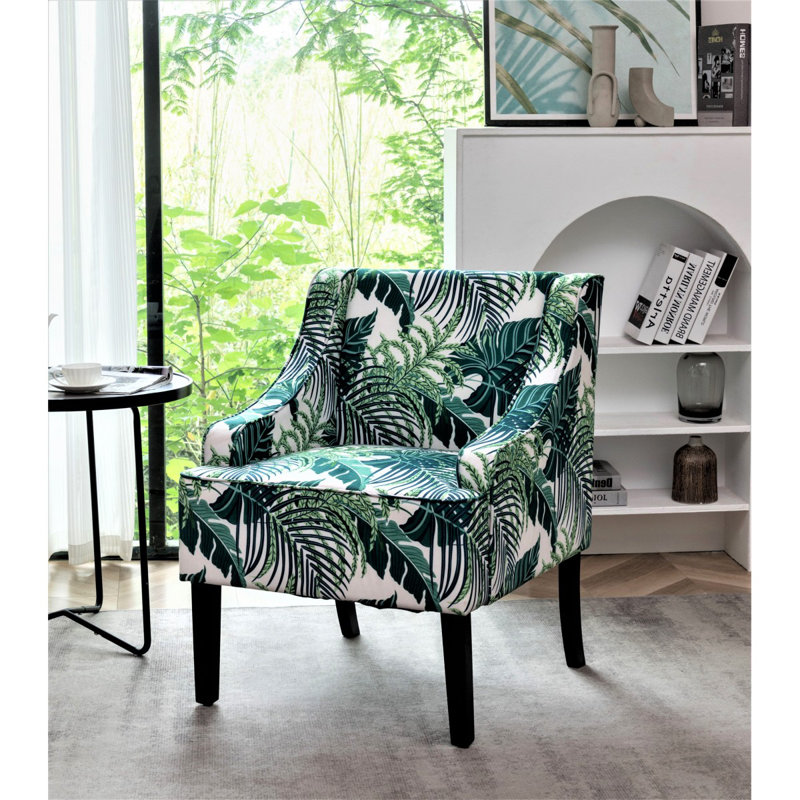 Chaise d'appoint rembourrée polyvalente avec structure en bois massif et accoudoirs encastrés