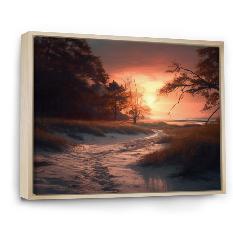 «Beachside Sunset I», reproduction sur toile, H 30 po x l 40 po x P 1,5 po, Cadre naturel flottant