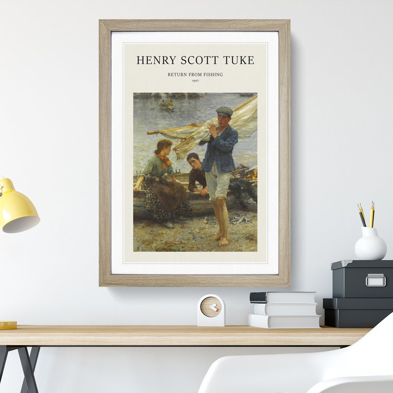 Returning by Henry Scott Tuke - Picture Frame Graphic Art, 65cm H x 48cm W x 2cm D