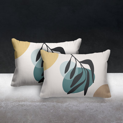 Polyester Lumbar Rectangular Indoor/Outdoor Pillow Cover & Insert