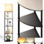 Lampe sur pied avec tablettes, lampe d'angle réglable à 5 niveaux avec 3 températures de couleur et abat-jour en lin (ampoule DEL E26 incluse, 800 lm)-223685440
