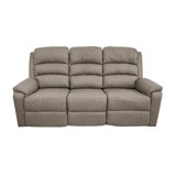 Modern Brown Recliner Motion Couch For Daily Rest Burlap Fabric Reclining Relaxation