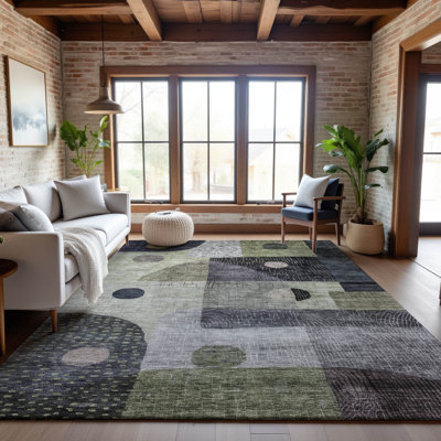 Tapis géométrique de qualité supérieure lavable à la machine Dilorenzo AMF1117