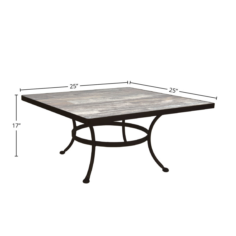 Outdoor Square Coffee Table, Pallazo White, Carbon Black