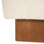 Banc rembourré beige capitonné en tissu de lin avec pieds en bois massif - Élégant et robuste