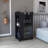 DEPOT E-SHOP Lansing Bar Cart with Glass Door, 2-Side Shelves and Casters-558704159-558704158