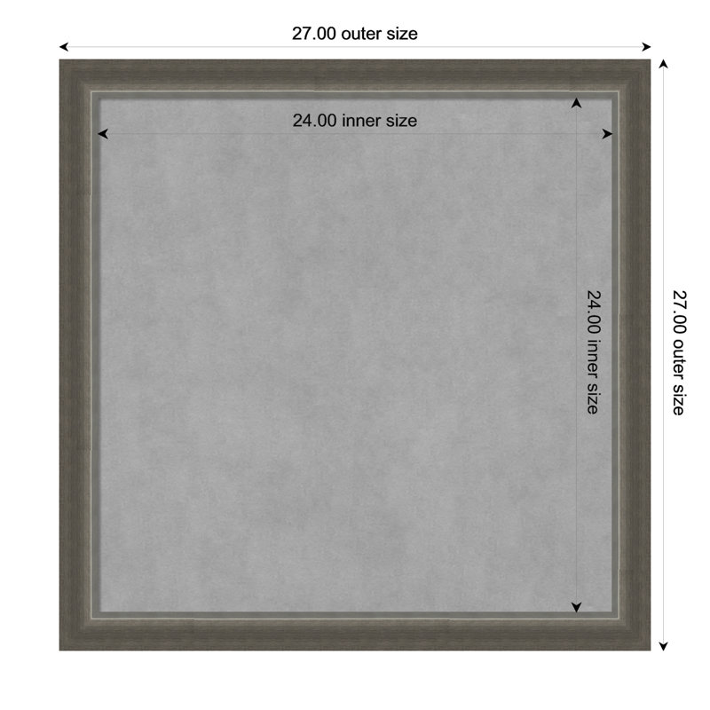 Domus Dark Silver Framed Magnetic Organization Board, 27" H x 27" W
