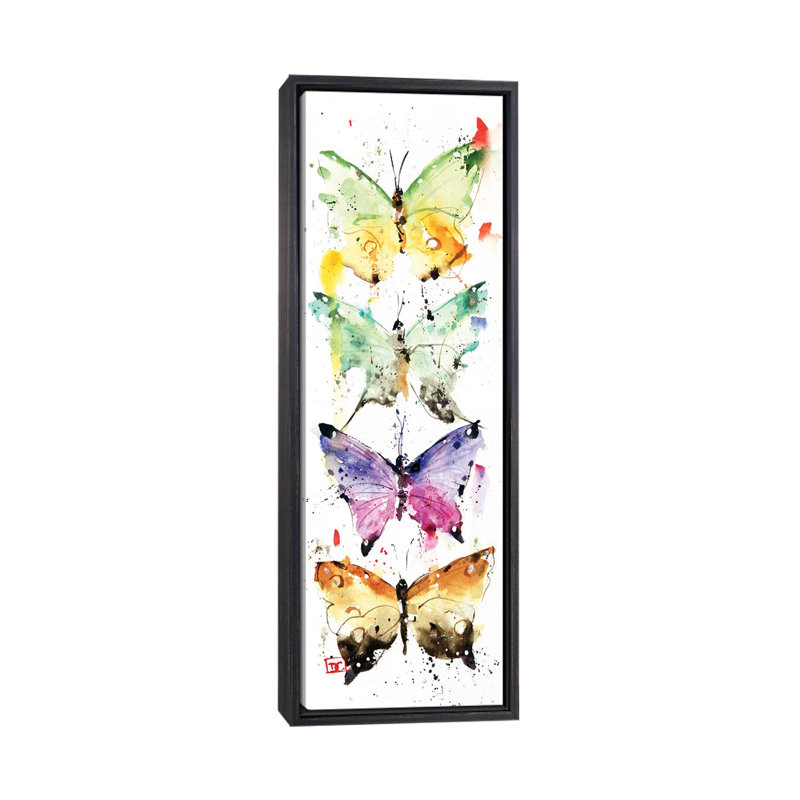 « 4 papillons » par Dean Crouser, reproduction d’art panoramique sur toile, H 48 po x l 16 po x P 1,5 po