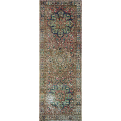 Raoul One-of-a-Kind 4'5" X 12'4" 1980s Runner Wool Area Rug in