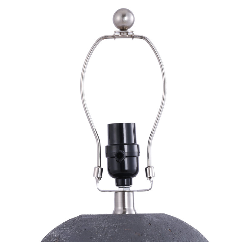 Ceramic Table Lamp, Dark Grey, 46cm H x 40cm W x 40cm D