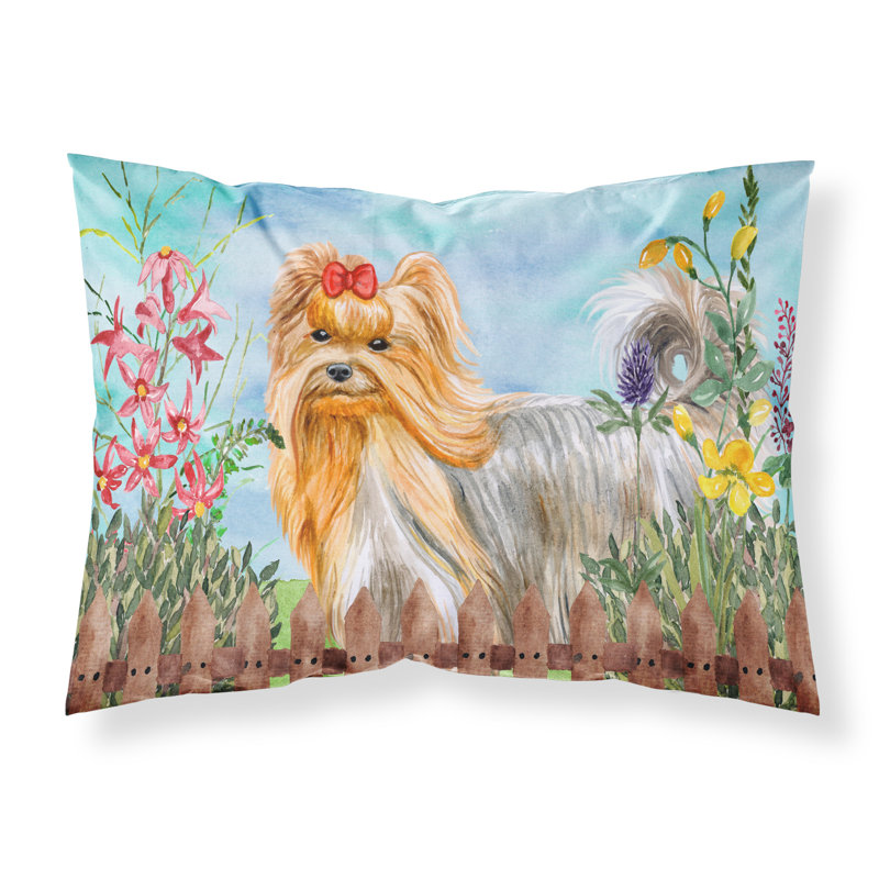 Taie d’oreiller spring, Yorkshire Terrier blond et gris