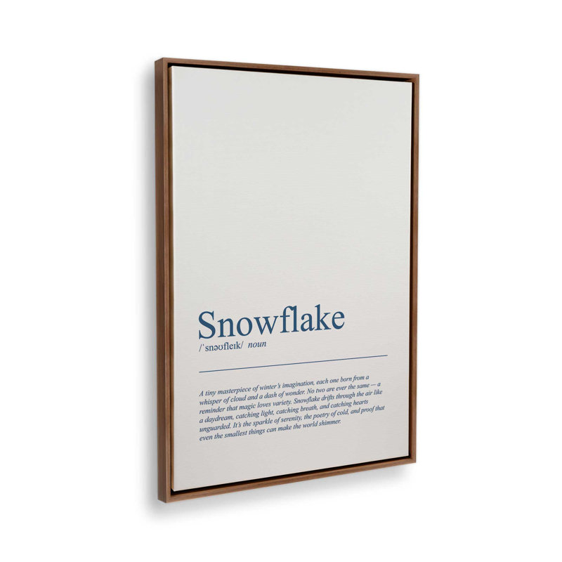 «The Wonders of Snowflakes», reproduction d'art sur toile, H 18,75 po x l 12,75 po, Noyer