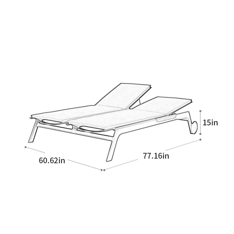 Outdoor villa pool lounge chair, Gray, Gray