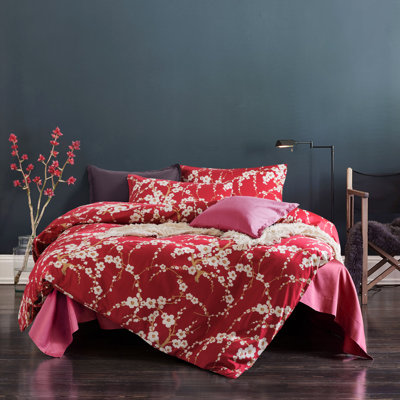 Cotton Sateen Floral Duvet Cover