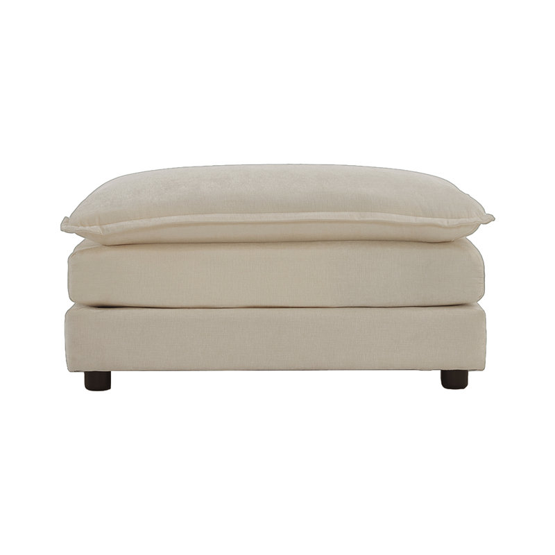Farsad Upholstered Ottoman, Light Coffee, 19"Hx35"Wx 22.4"D
