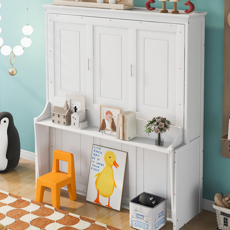 Lit escamotable peu encombrant avec tablette multifonctionnelle, idéal pour les petits espaces et une vie efficace