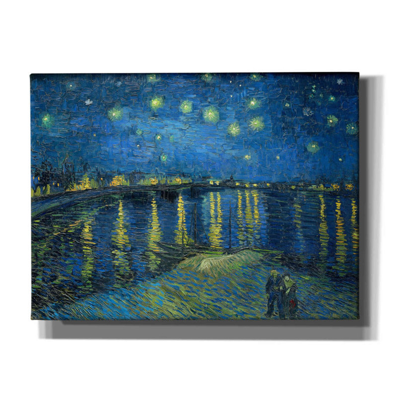«Starry Night Over the Rhone» par Vincent VanGogh, art mural sur toile, H 12 po x l 16 po x P 0,75 po