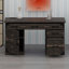 Bureau de direction Farmhouse avec station de charge, prises de courant, tiroirs, armoire et tiroir classeur-130595101