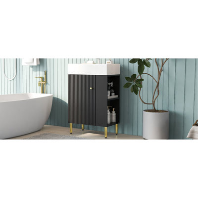 Meuble-lavabo élégant avec rangement abondant et design gracieux