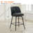 Swivel Upholstered Faux Leather Counter Stool-433224181-433224176