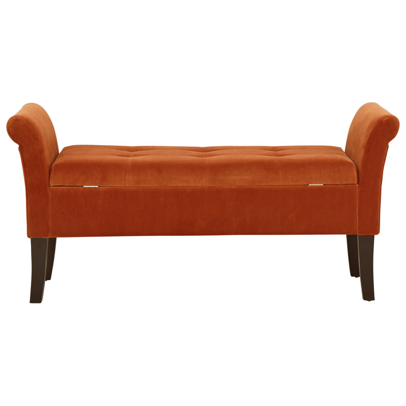 Newtowne Upholstered Storage Bench, Russet