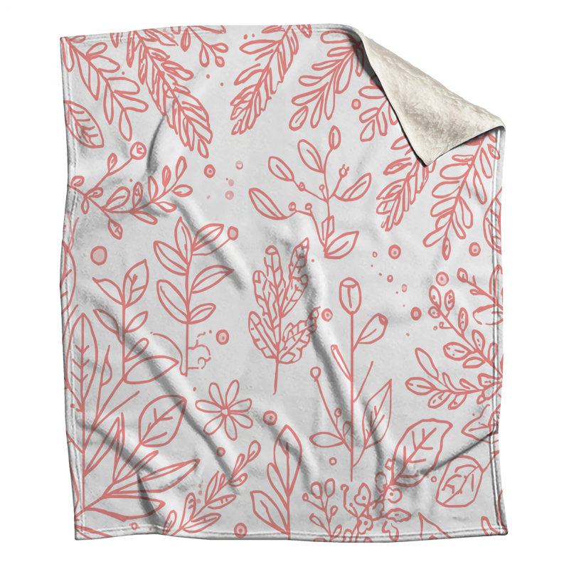 Couvertures de feuilles botaniques roses, L 50 po x H 60 po