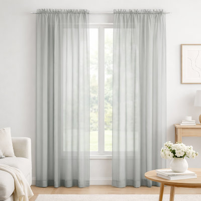 Ensemble de rideaux transparents avec passe-tringle 90 po (2 panneaux)