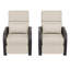 Chaises longues d'extérieur en osier 2 pièces avec coussins et oreiller-1938033531