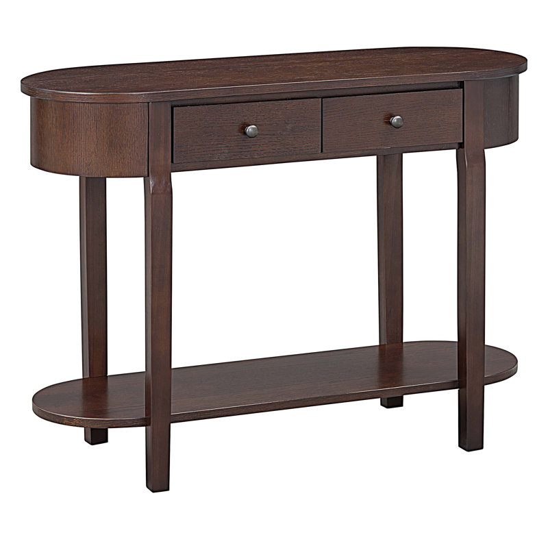 Elegant Retro Console Table with Curved Design and Smooth Glaze for Entryways, Living Rooms and hallways, Espresso