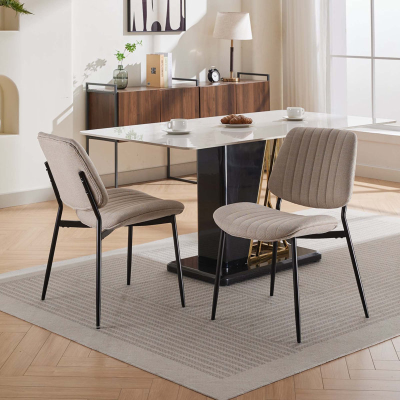 Chaises de salle à manger rembourrées Sigmund, Beige