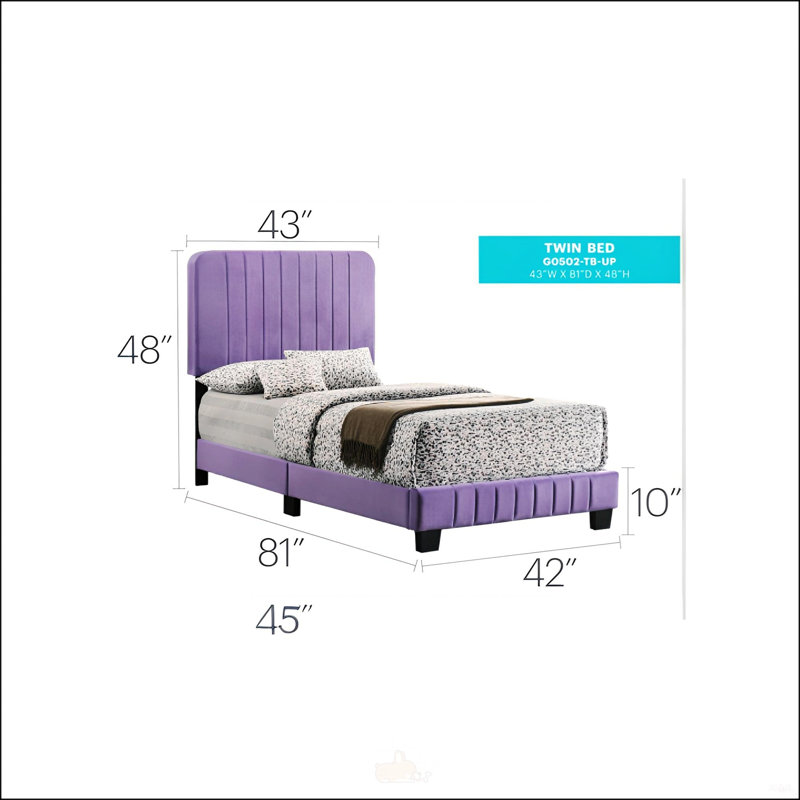 Lit contemporain élégant, Lit simple, Mauve