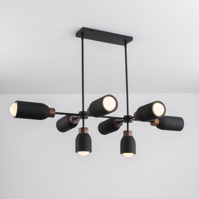 Luminaire suspendu Pompéi-Linear, Lave / noir