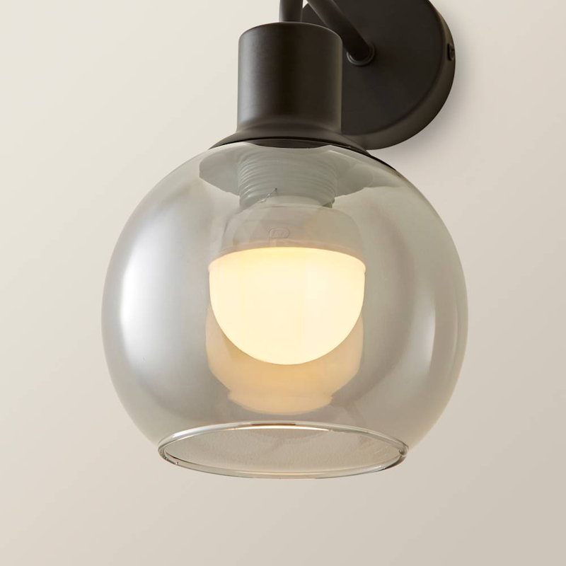 Dejuane Flush Mounted Sconce, Black, Grey