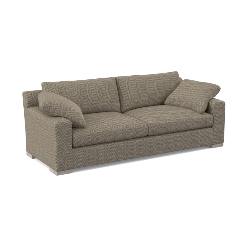 Morgan Upholstered 106'' Sofa, Bisque, Venice Navy 100% Polyester