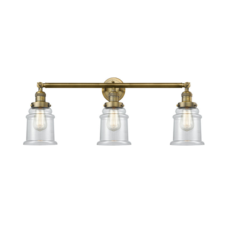 Galaviz 3 - Light Dimmable Vanity Light, Clear 1, Brushed Brass, 6 Watt Vinage LED Bulb