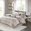 Très grand lit en chenille de luxe - taupe 7 pièces
