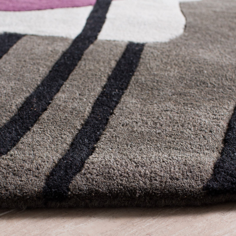 Candelo Hand Tufted Wool Floral Rug, Rectangle 2' x 3'