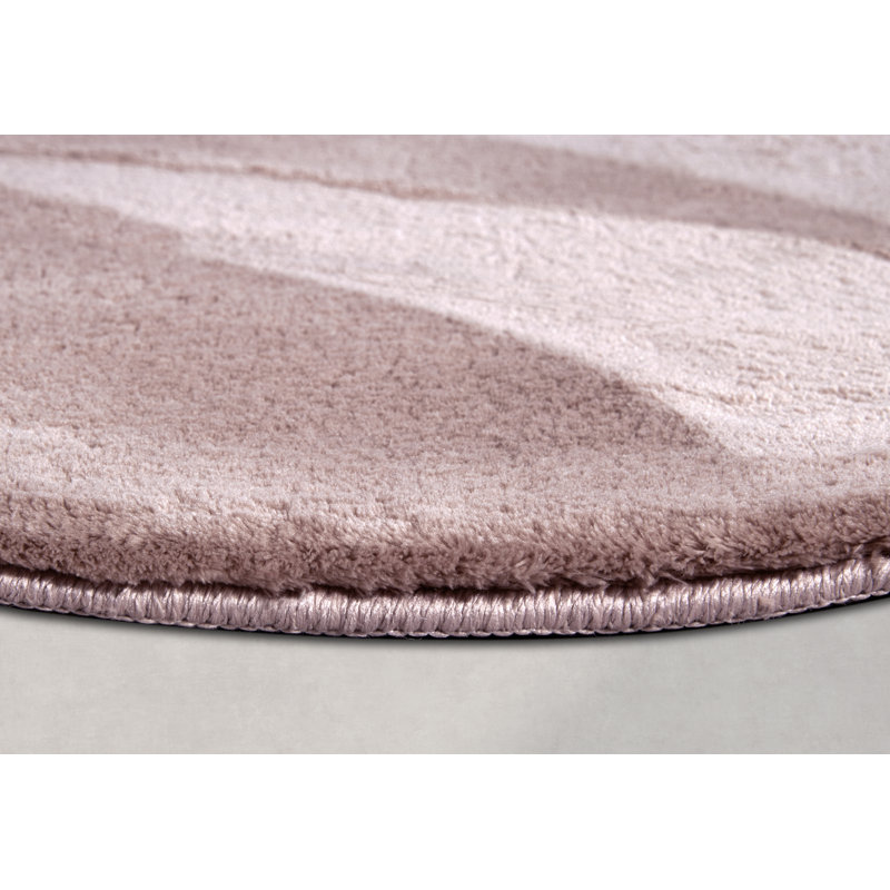 , Antique pink Leon high pile rug, Round 160cm