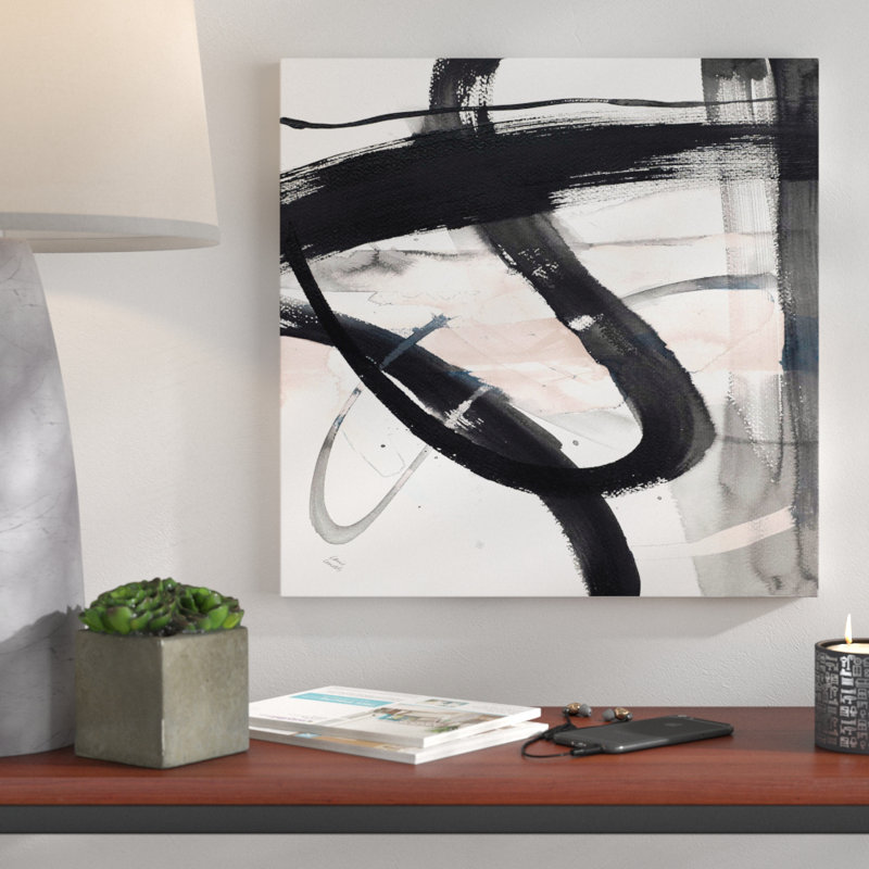 «Urban Vibe With Blush I», reproduction de peinture à l'aquarelle sur toile, H 18 po x l 18 po x P 1 po, Toile tendue